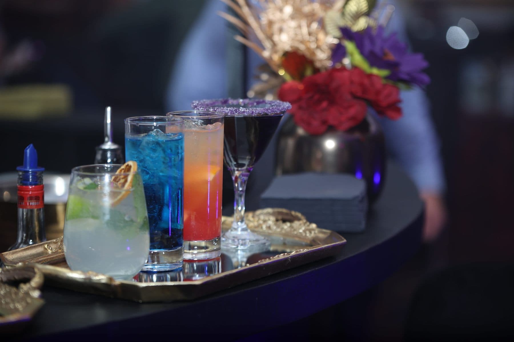 Premium drinks prepared for event guests